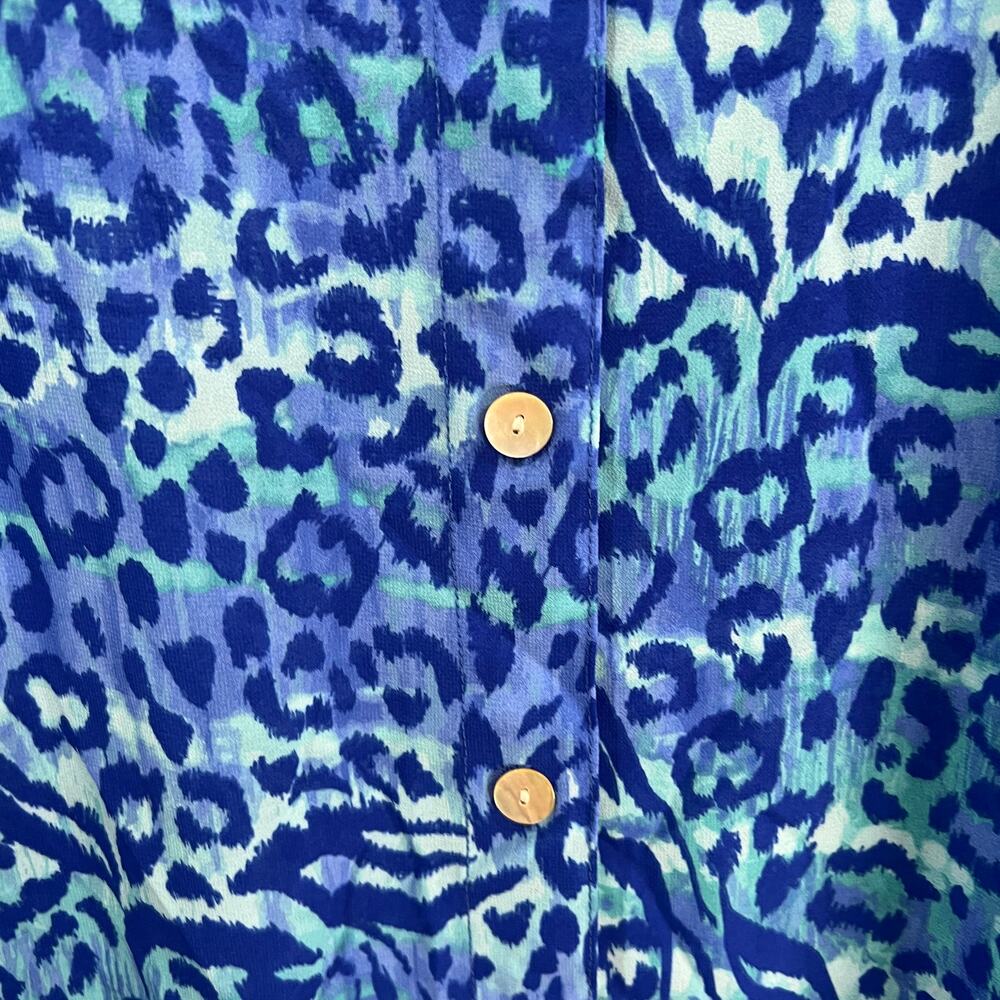 Belle Beach by Kim Gravel Button Front Cover-Up St. Tropez Animal, Large - Picture 9 of 12